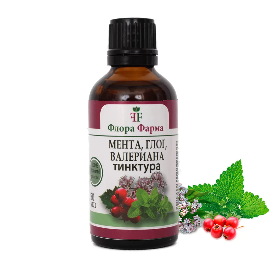 Pfefferminze, Weißdorn und Baldrian – Tinktur 50 ml – bei Stress und Unruhe