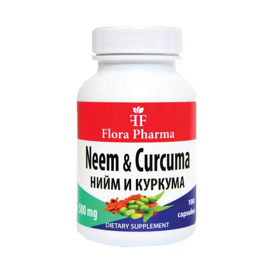 Nahrungsergänzungsmittel Neem und Kurkuma 500 mg – 100 Kapseln